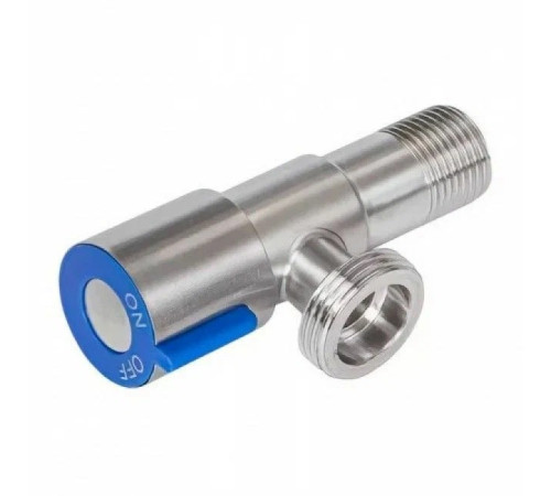Кран для подкл. с/т приборов  TIM 1/2" - 3/4", НЕРЖ.  круглый  BL5852.03S
