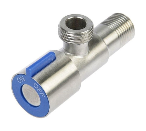 Кран приборный    1/2 - 1/2   FS(002)  из НЕРЖАВ. СТАЛИ в блистере