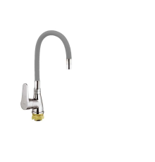 MIXXUS ELVIS 014 REFL.GREY ГАЙКА Смеситель для кухни на кар Ø35 с гибким изливом СЕРЫЙ ZINC (без под