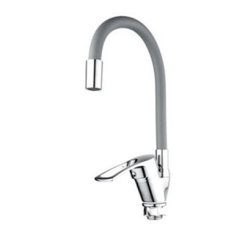 MIXXUS FANY 011 REFL.GREY ГАЙКА Смеситель для кухни на кар Ø40 c гибким изливом СЕРЫЙ ZINC (без подв