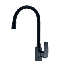 MIXXUS MAGNUM 011 BLACK REFL.BLACK ГАЙКА Смеситель для кухни на кар Ø35 с гибким ЧЕРНЫМ изливом корп