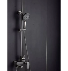 F2489-9 (душ/система/смес. оружейная сталь. излив/поворот. лейка/верх/душ)
