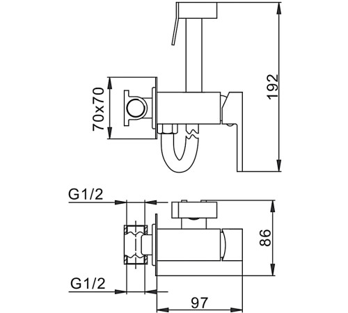 F7506 (гигие.душ со смес.хром)