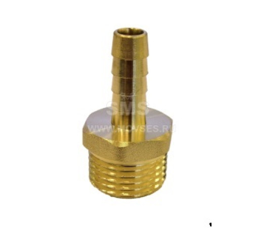 Штуцер латунь SMS-37  1/2Н х 10  (33гр.)