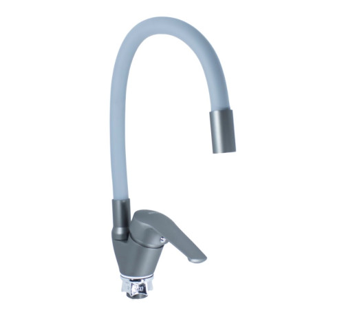 DNE8-KG-FA 113 (305)  DIONIS Смеситель  д/кухни ГРАФИТ гибкий СЕРЫЙ гайка к40 без шлангов
