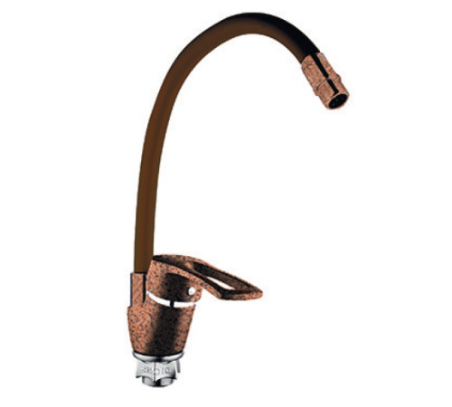 DNE8-KT-MT-305  DIONIS Смеситель  д/кухни ТЕРРАКОТ гибкий ТЕРРАКОТ гайка к40 без шлангов