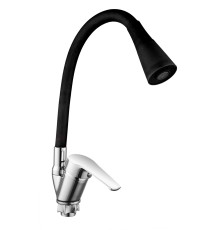 DNE8-LD-113 DIONIS Смеситель  д/кухни утка ЧЕРНЫЙ  гайка к40