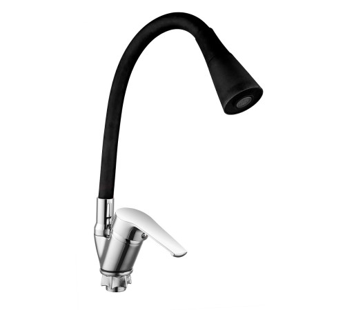 DNE8-LD-113 DIONIS Смеситель  д/кухни утка ЧЕРНЫЙ  гайка к40