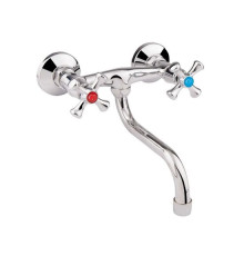 DK-2804-314  Смеситель д/кухни от стены ручки лепесток DOKORONA