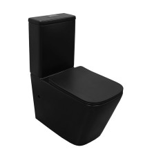 AZ-8303D  Black King унитаз-компакт безоботковый, с сиденьем микролифт, дюро