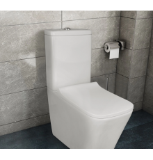 Azario Quadro (Торнадо) AZ-2175-UQ1 Унитаз напол безобод с бачком и сиден.микр+армат 605х340х845мм