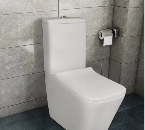 Azario Quadro (Торнадо) AZ-2175-UQ1 Унитаз напол безобод с бачком и сиден.микр+армат 605х340х845мм