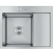 Мойка HOFFGER 5848-L SATIN, сифон, толщ. 1+3мм 580*480*225 мм