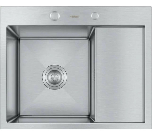Мойка HOFFGER 5848-L SATIN, сифон, толщ. 1+3мм 580*480*225 мм