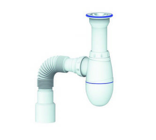 B120  Сифон  д/кухни  UNICORN с  литым выпуском 1 1/2" и гибкий отвод d40/50 (40)