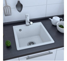 Кухонная мойка GranAlliance G-28 глянец, белый,410х410х185