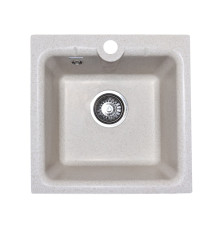 Кухонная мойка GranAlliance G-28 глянец, бежевый,410х410х185