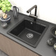 Кухонная мойка GranAlliance G-28 глянец, серый,410х410х185