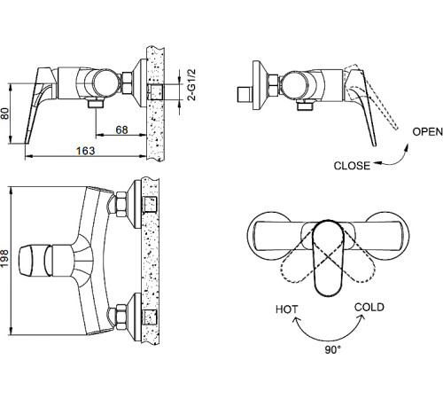 ELER Смеситель для душа  F9191238 CP-01-RUS