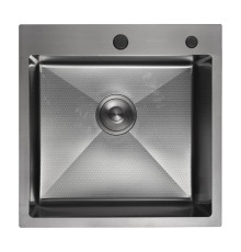 GERHANS K35050BD DECOR GRAFIT PVD мойка, кухонная премиум врезная, 500*500 графит