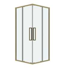 Душевое ограждение Grossman Cosmo 300.K33.02.9090.32.00 (90х90х195) квадрат,раздвижная,ЗОЛОТО сатин,