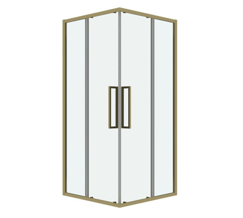 Душевое ограждение Grossman Cosmo 300.K33.02.9090.32.00 (90х90х195) квадрат,раздвижная,ЗОЛОТО сатин,
