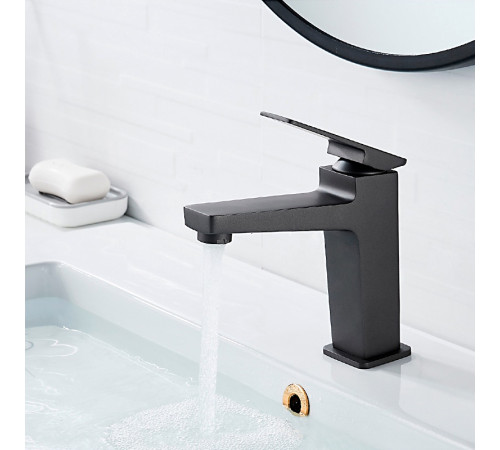 LEDEME L 1078U  Графит, смеситель для умывальника с гайкой)