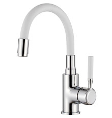LEDEME L 1399-3 Смес. для умывальника+белый силиконовый излив