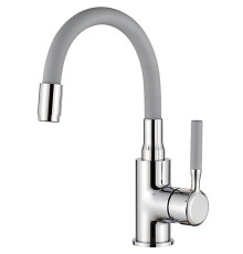 LEDEME L 1399-9 Смес. для умывальника+серый силиконовый излив
