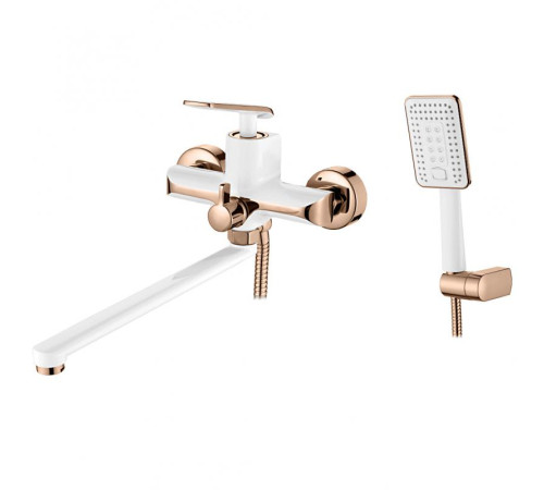 LEDEME L 2274WR Белый+"розовое золото, смеситель