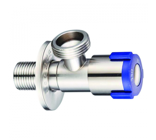 CHAMPION VAL-08-1/2*1/2 CHROME кран угловой для подключения сантехприборов из нерж.стали SUS304 ХРОМ