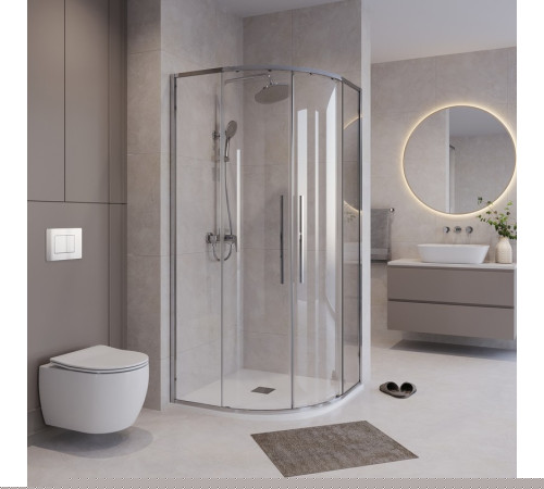 Душевое ограждение Niagara Nova NG-6626-34 (90x90x195) четверть круга, хром, двери раздвижные, проз.