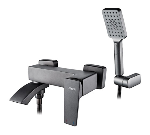 LEDEME L 3178U Графит, смеситель для ванны c коротким поворотным изливом