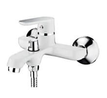 LEDEME L 3277W Белый+хром, смеситель для ванны + корот. изливом