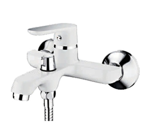 LEDEME L 3277W Белый+хром, смеситель для ванны + корот. изливом
