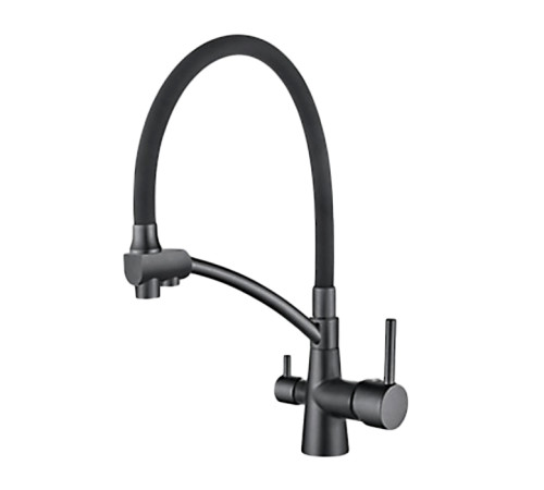 LEDEME L 4855U-12 Графит, смеситель для кухни с выходом питьевой воды