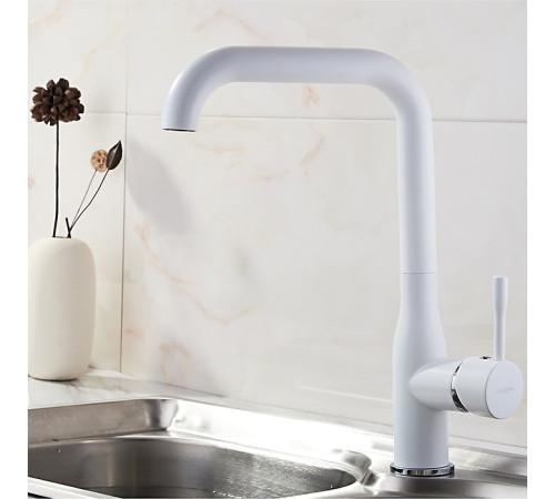 LEDEME L4698W Белый, смеситель для кухни