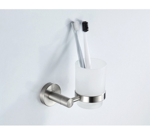 LEDEME L71706 Стакан стеклянный с держателем настенный нерж. SUS304