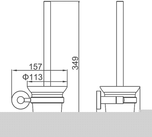 LEDEME L71710 Туалетный ершик настенный стекло НЕРЖ