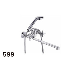 KLG 599 Смеситель для ванны с 2-мя маховиками,длин.нос