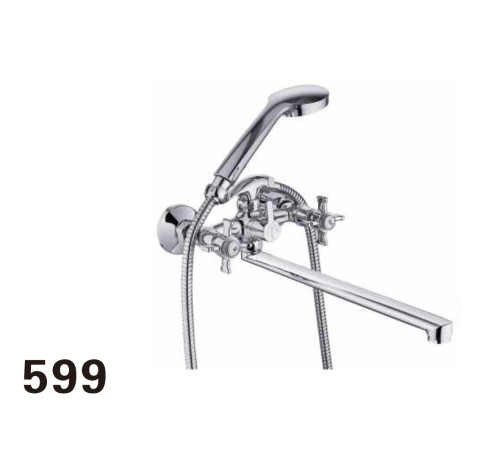 KLG 599 Смеситель для ванны с 2-мя маховиками,длин.нос