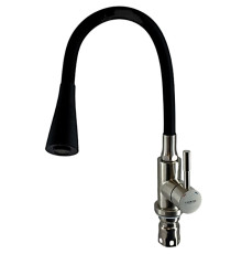 LEDEME L74199-2 Черный, смеситель для кухни с силиконовым изливом, к-35)