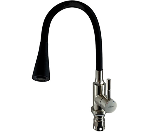 LEDEME L74199-2 Черный, смеситель для кухни с силиконовым изливом, к-35)