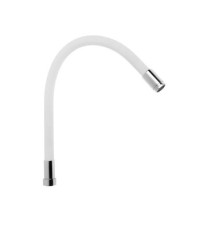 POTATO P70-2L WHITE Излив для умывальника гибкий силиконовый хром Длина 32см БЕЛЫЙ