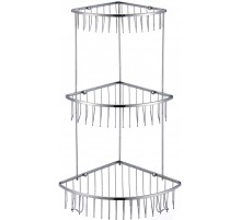 Полка угловая 3-ая НЕРЖ. ХРОМ  SAVOL  S-2514-3    26х26х52,5