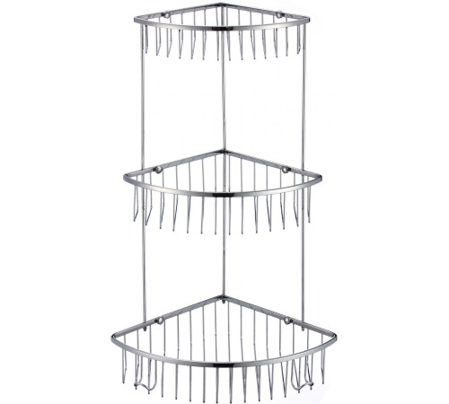 Полка угловая 3-ая НЕРЖ. ХРОМ  SAVOL  S-2514-3    26х26х52,5