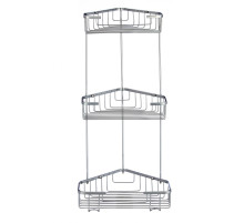 Полка угловая 3-ая НЕРЖ. ХРОМ  SAVOL  S-2832-3    22х22х50,5