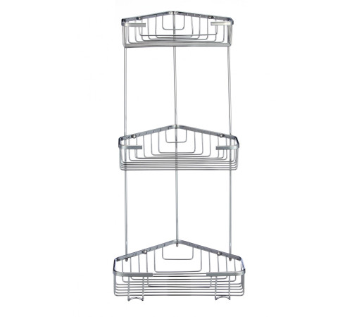 Полка угловая 3-ая НЕРЖ. ХРОМ  SAVOL  S-2832-3    22х22х50,5