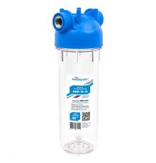 АКВАБРАЙТ АБФ-10-34 Прозрачный магистральный фильтр для холодной воды ЛАТУННАЯ ВСТАВКА 3/4 дюйма
