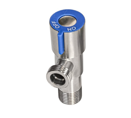 Кран для подкл. с/т приборов  CHAMPION VAL-02 1/2" - 1/2", НЕРЖ. круглый КРАСНЫЙ